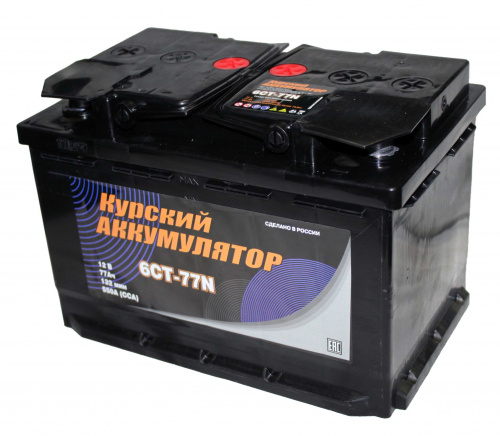 картинка Автомобильный КУРСКИЙ аккумулятор 77 А.ч Обратная полярность